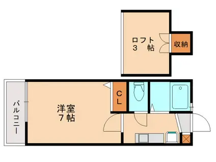 エムビル唐原(1K/2階)の間取り写真