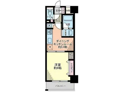 アール・ケープラザ横浜V(1DK/4階)の間取り写真