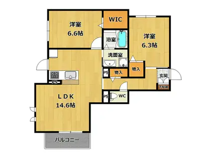 ジョア ボネ-ル(2LDK/3階)の間取り写真