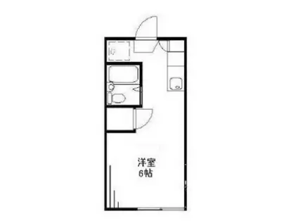 ジュネス鉢山A棟(ワンルーム/2階)の間取り写真