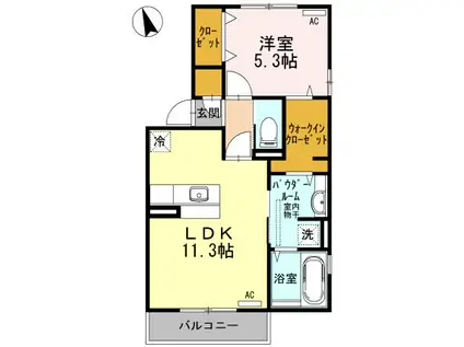 サンパレス・ムーンパレス ムーンパレス(1LDK/2階)の間取り写真