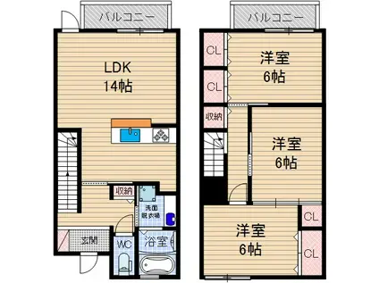 ベラ ヴィスタ(3LDK/1階)の間取り写真