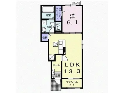モルゲンロート本郷(1LDK/1階)の間取り写真