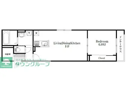 セプテムステラ笹塚(1LDK/1階)の間取り写真