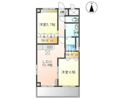 グランパレス・K(2LDK/1階)の間取り写真