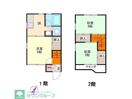 ツイン・テレスA棟(3K/1階)の間取り写真