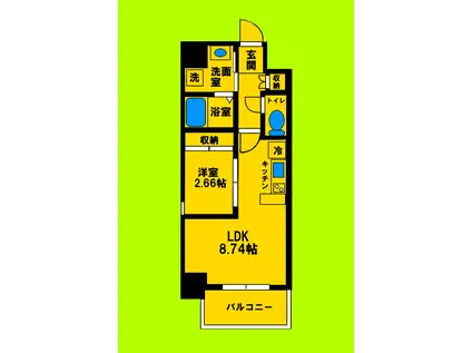 オンリーワン江坂(1LDK/7階)の間取り写真
