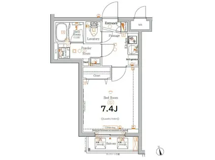 GRAN PASEO高井戸(1K/2階)の間取り写真