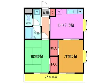 新潮通一番館(3DK/2階)の間取り写真