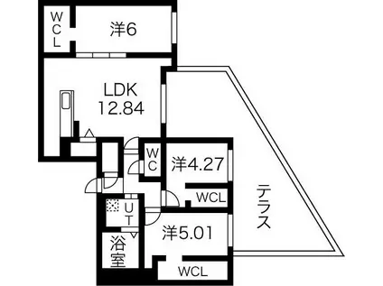 ラ・シュエット桑園(3LDK/1階)の間取り写真