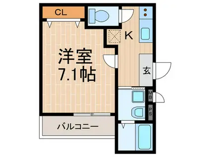 フジパレス阪神甲子園(1K/3階)の間取り写真