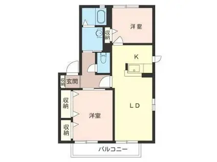 コートビレッジ弐番館(2LDK/2階)の間取り写真