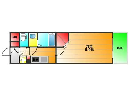 ミラージュパレス大阪ドームプロスパー(1K/2階)の間取り写真