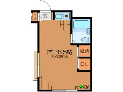 コート清原(ワンルーム/2階)の間取り写真