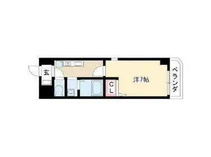 グランディア那古野(1K/4階)の間取り写真