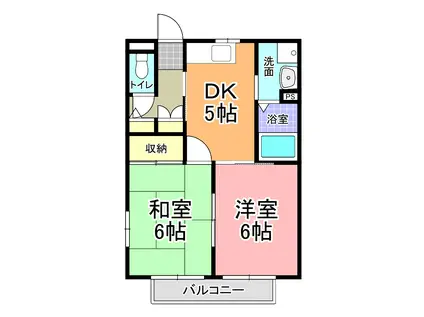 コーポクレール(2DK/1階)の間取り写真