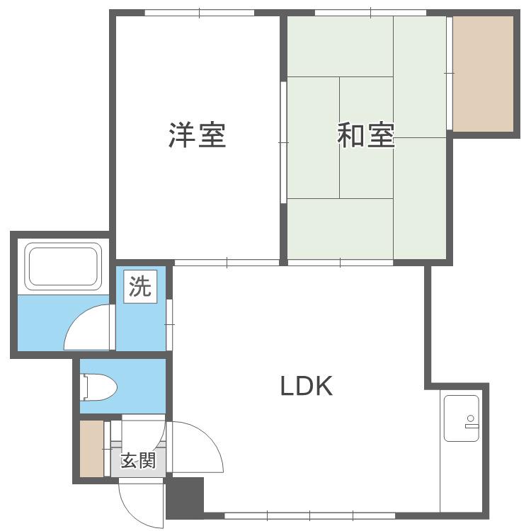 ルミエール曙(2LDK/1階)の間取り写真