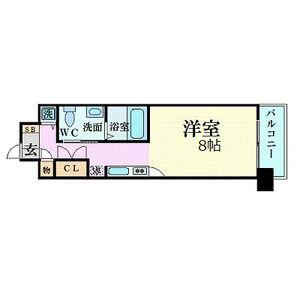 エスリード御堂筋梅田(1K/9階)の間取り写真