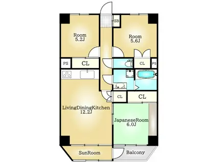 目黒プラザ(3LDK/12階)の間取り写真