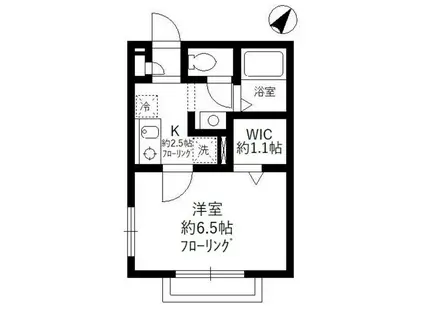 デザインコート関町北(1K/1階)の間取り写真