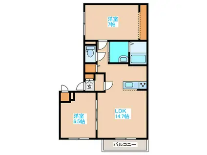 MAISON α II(2LDK/4階)の間取り写真