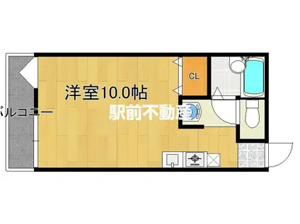 グリーンリーフ6番館(ワンルーム/1階)の間取り写真