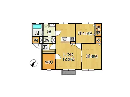 ガーデンコート(2LDK/2階)の間取り写真