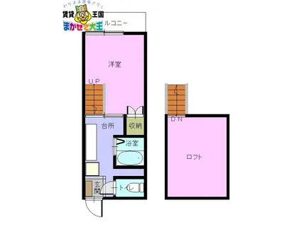 ウィステリア西山(1K/1階)の間取り写真