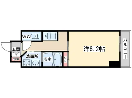 ドゥーエ本庄(1K/8階)の間取り写真