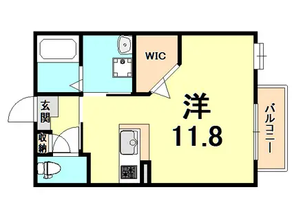 SOL.LEVANTEVII(ワンルーム/2階)の間取り写真