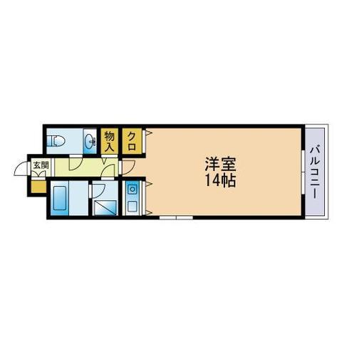 フェリクス西新(ワンルーム/8階)の間取り写真