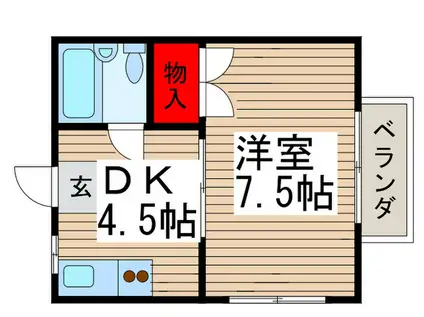 マリベル上本郷(1DK/2階)の間取り写真