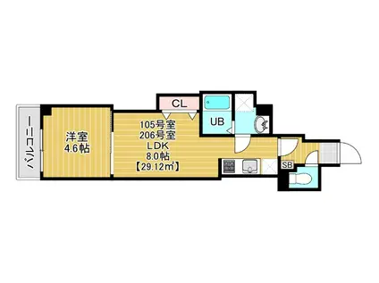COTE DOR SOGA(1LDK/2階)の間取り写真