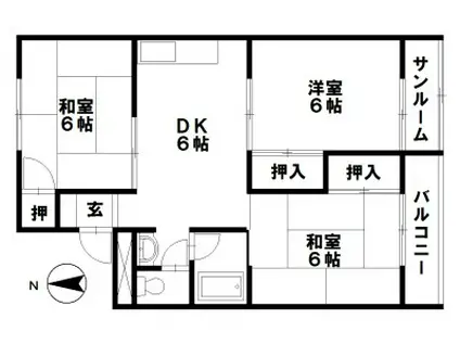 メゾン617(3DK/3階)の間取り写真