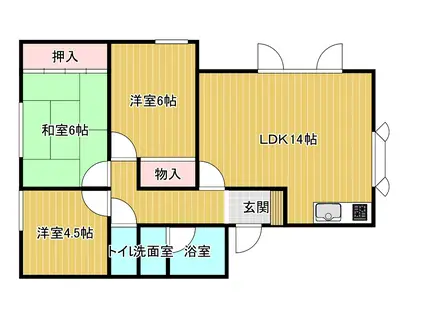 ケントハウス港北(3LDK/1階)の間取り写真
