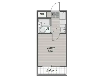 坂戸宝マンション(ワンルーム/3階)の間取り写真
