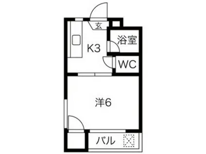 レジェンド光南(1K/4階)の間取り写真