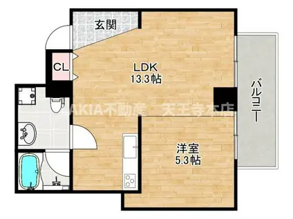 ラジエーションコート(1LDK/5階)の間取り写真