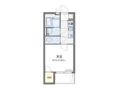 ミランダオカムラハイツ4(1K/3階)の間取り写真