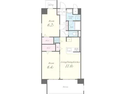 FLOURISH SI(2LDK/5階)の間取り写真