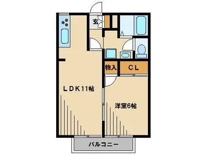 シャルマン浅間(1LDK/1階)の間取り写真