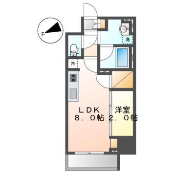 ストーリア名古屋城西(1LDK/10階)の間取り写真