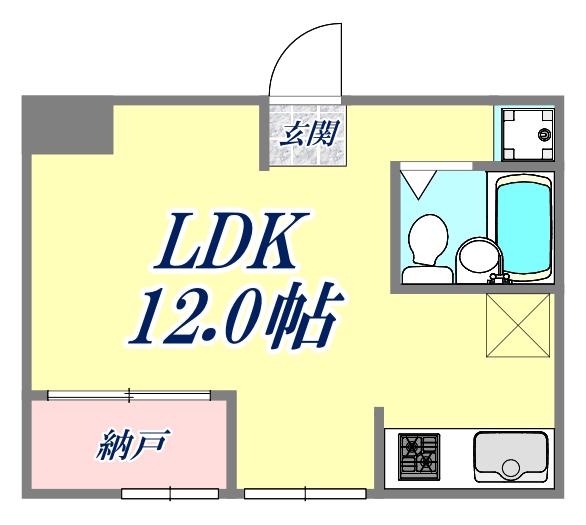 鶯橋マンション(ワンルーム/3階)の間取り写真