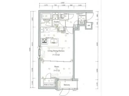 スカイコートルアナ文京本駒込(1LDK/1階)の間取り写真