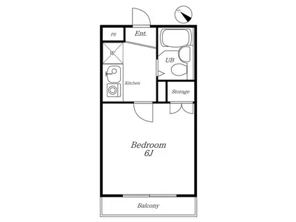エマーユ稲荷町(1K/2階)の間取り写真