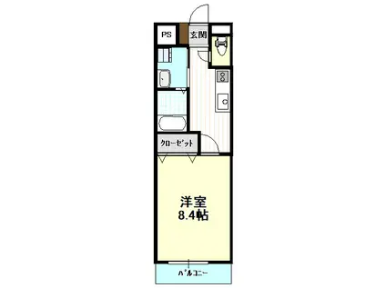 ベル・グリーン(1K/1階)の間取り写真