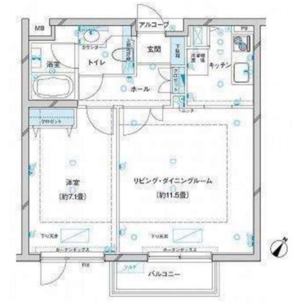 参宮橋 マンション(1LDK/2階)の間取り写真