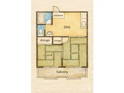 ガーデンハイツ黒澤(2DK/1階)の間取り写真