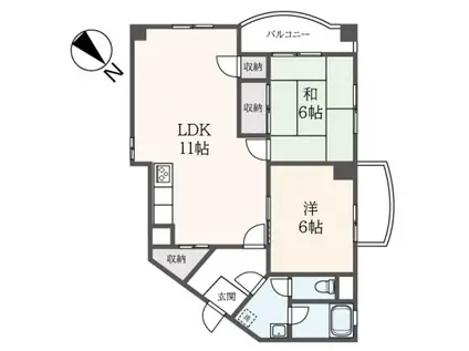 ファミール幸栄(2LDK/2階)の間取り写真