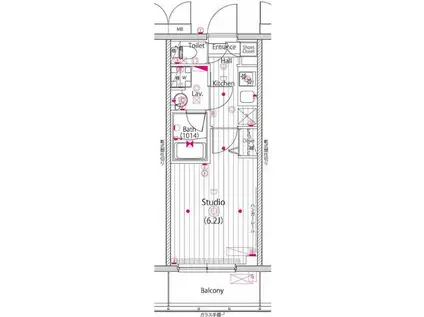 ガーラ横濱関内グランドステージ(1K/5階)の間取り写真